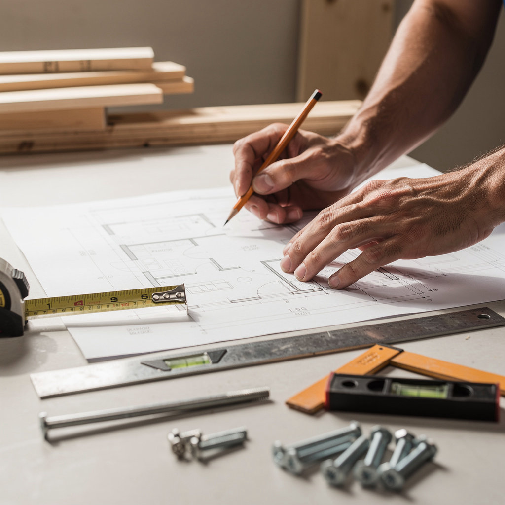 Christensen Construction team collaborating on a project plan, showcasing professional and reliable general contracting services in Madison, WI